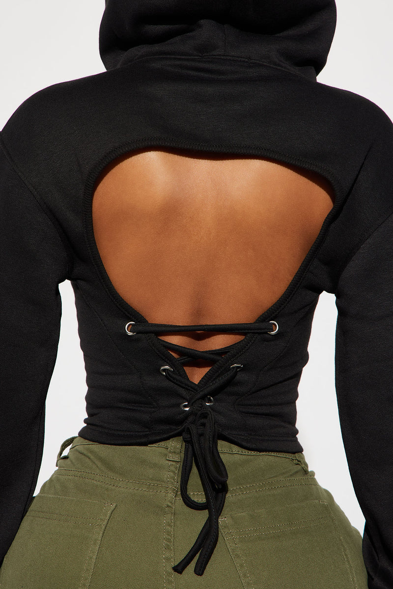 Back laces Lounge Hoodie - Black