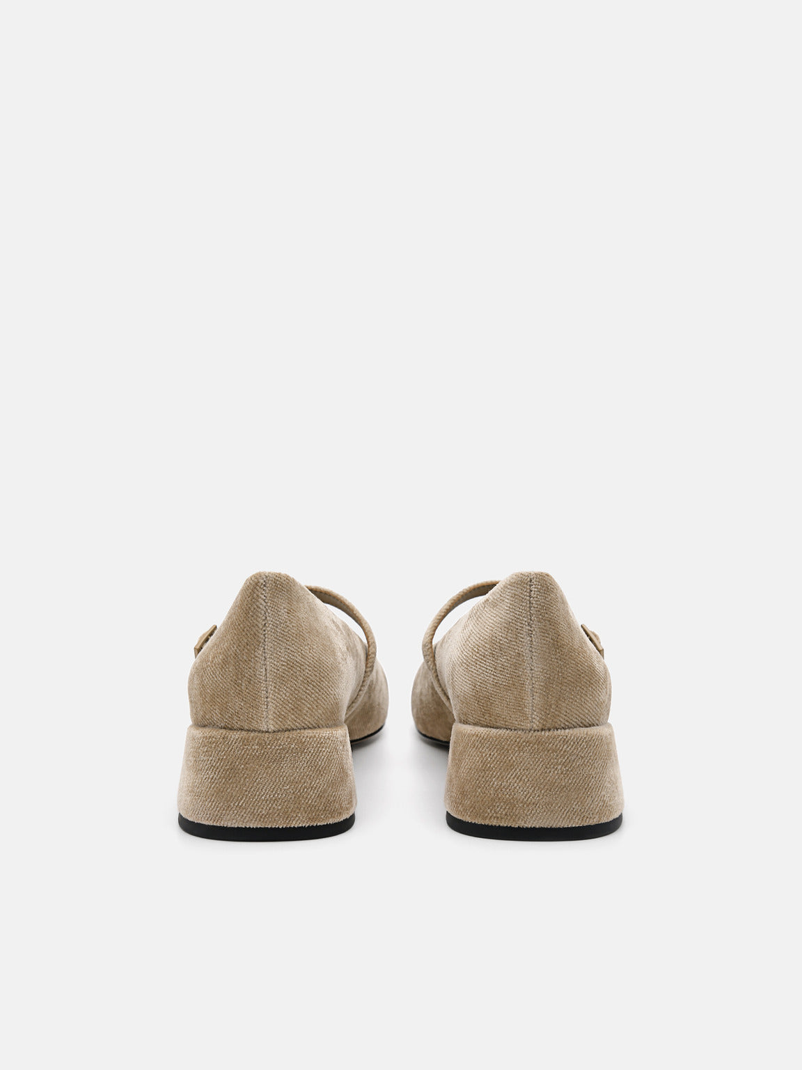 Fabric Mary Jane Pumps - Taupe