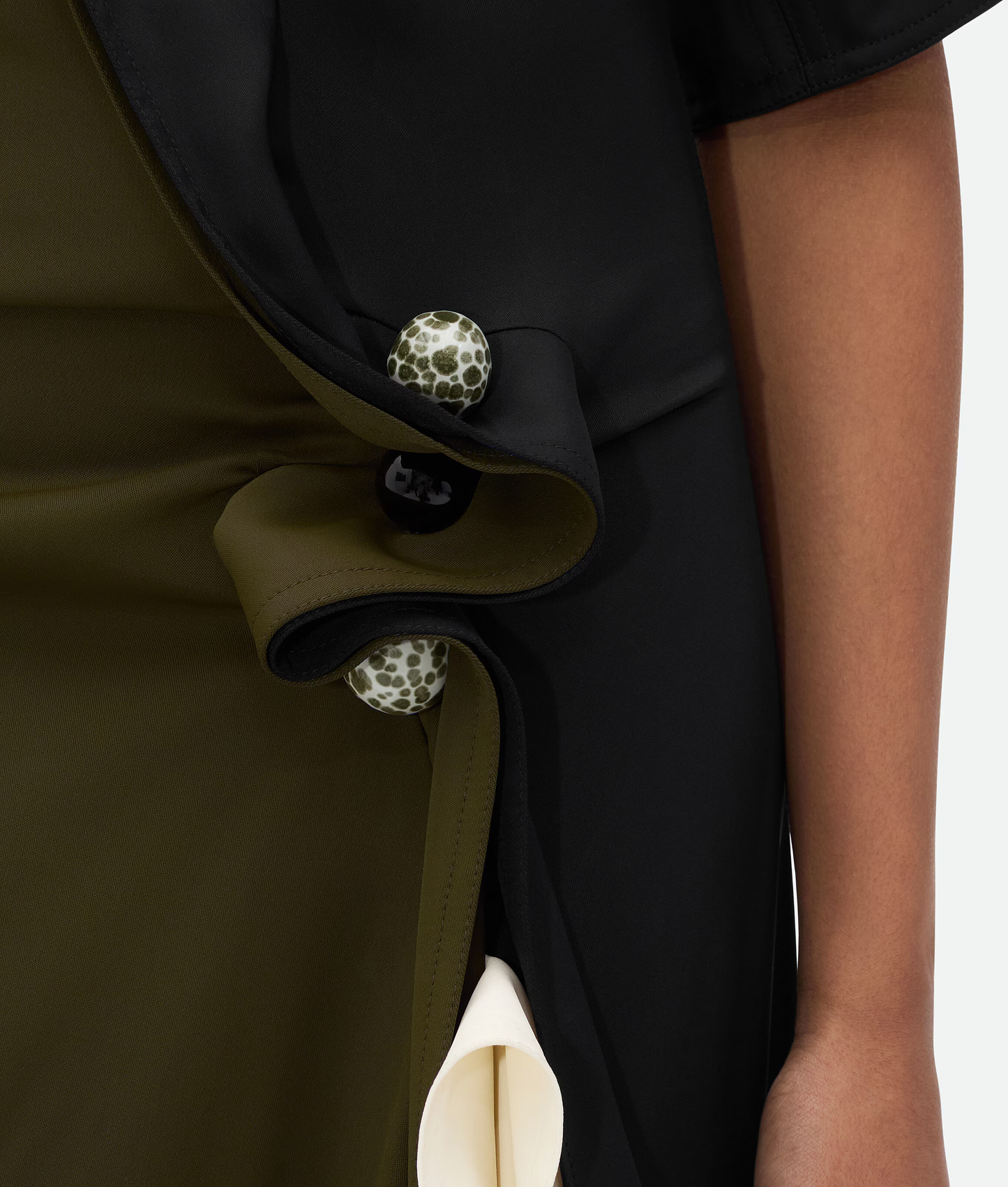 Dress in fluid stretch viscose with piercing detail || Ownara