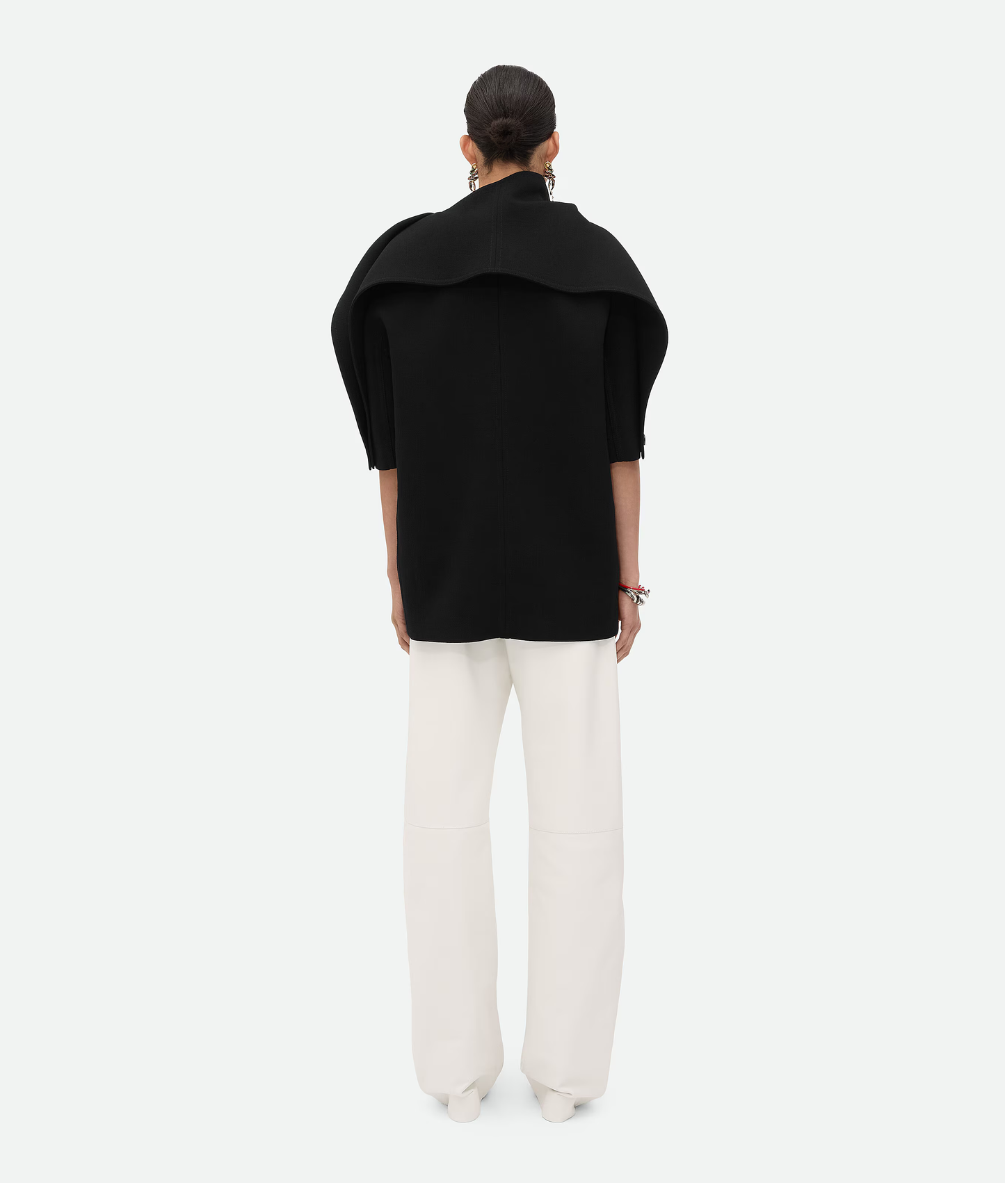 Black with stylish neck Crepe Top || Ownara