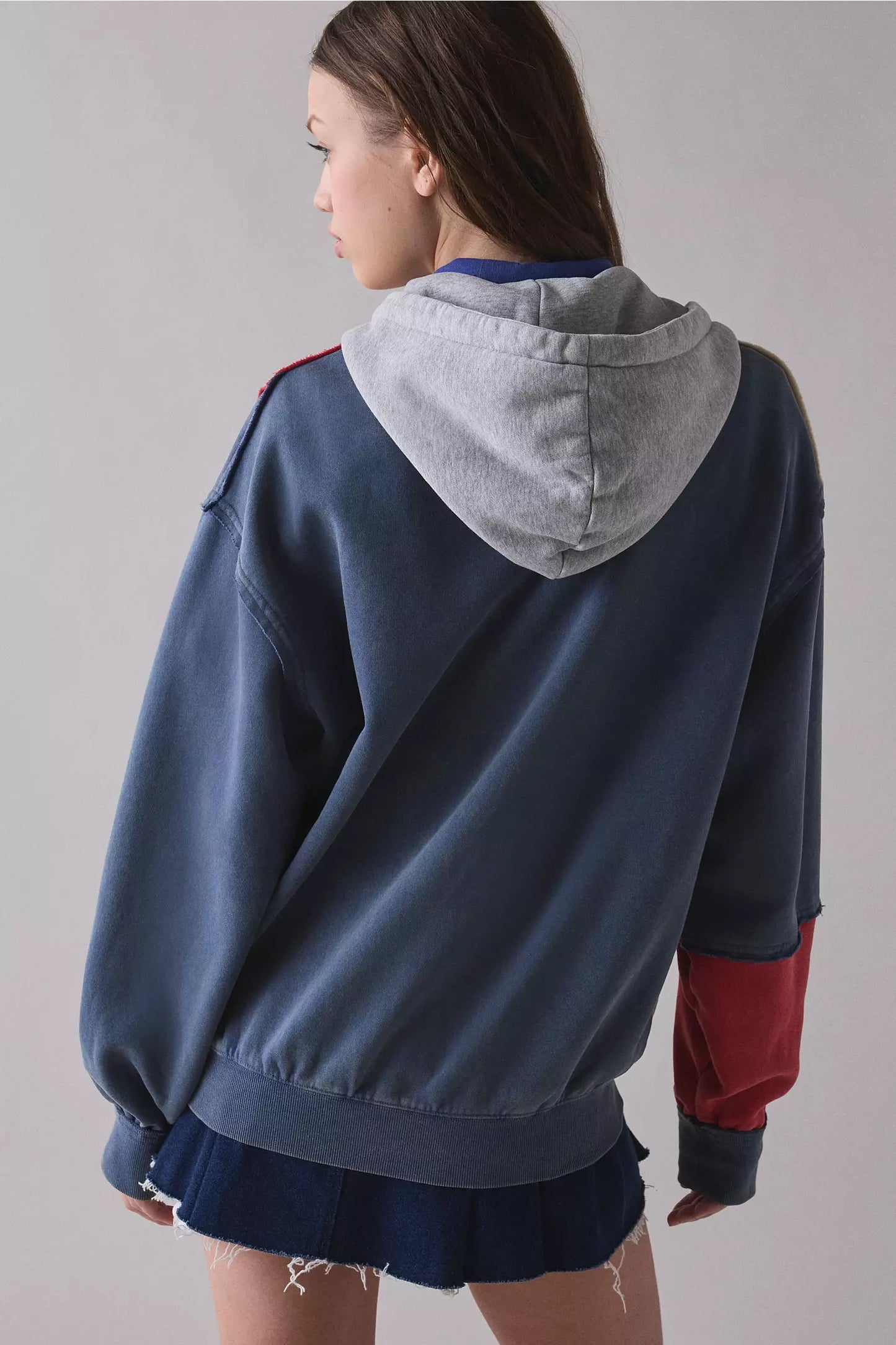 Multi colour Oversized Zip-Up Hoodie Sweatshirt