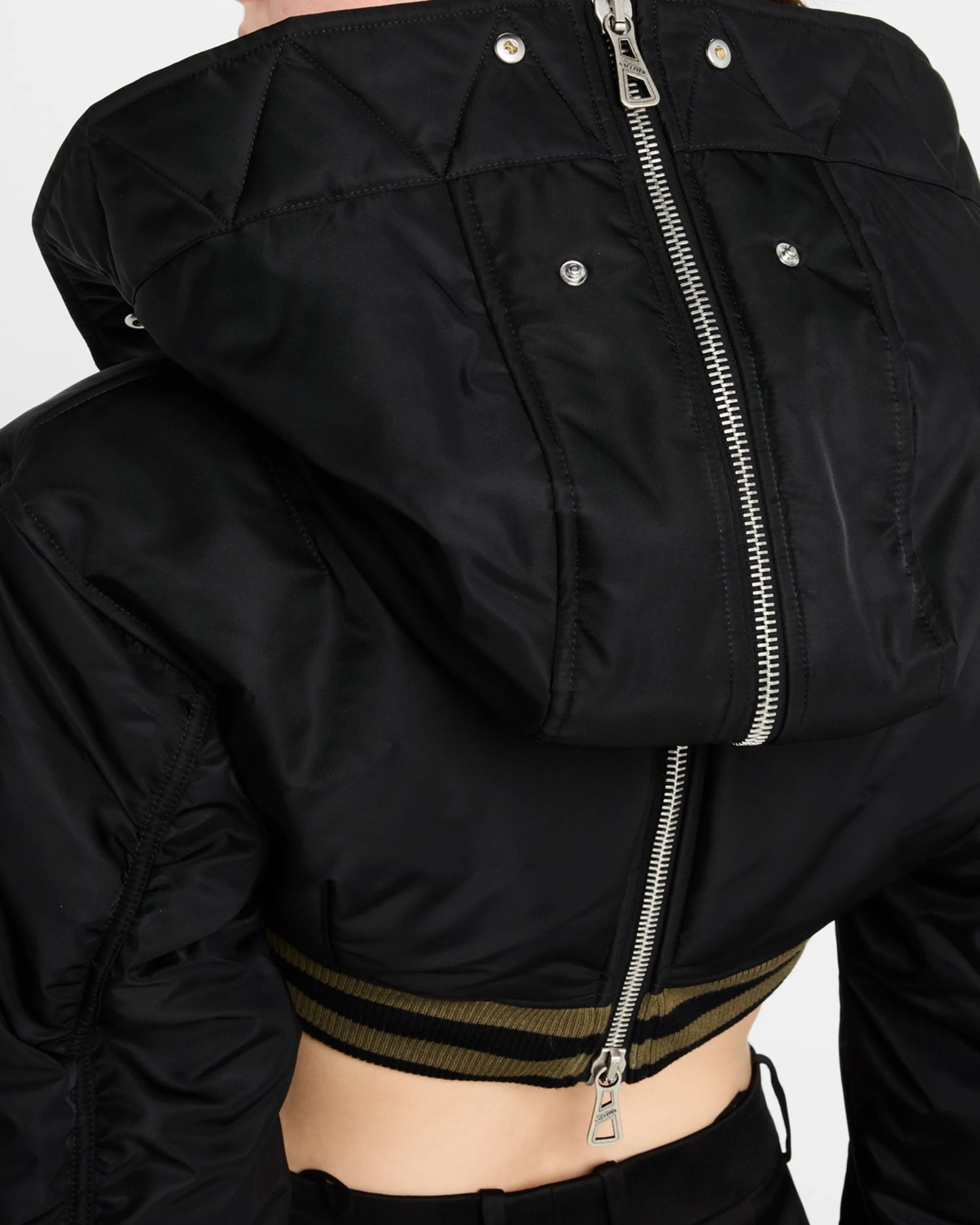Nylon Cropped Padded Bomber || Ownara