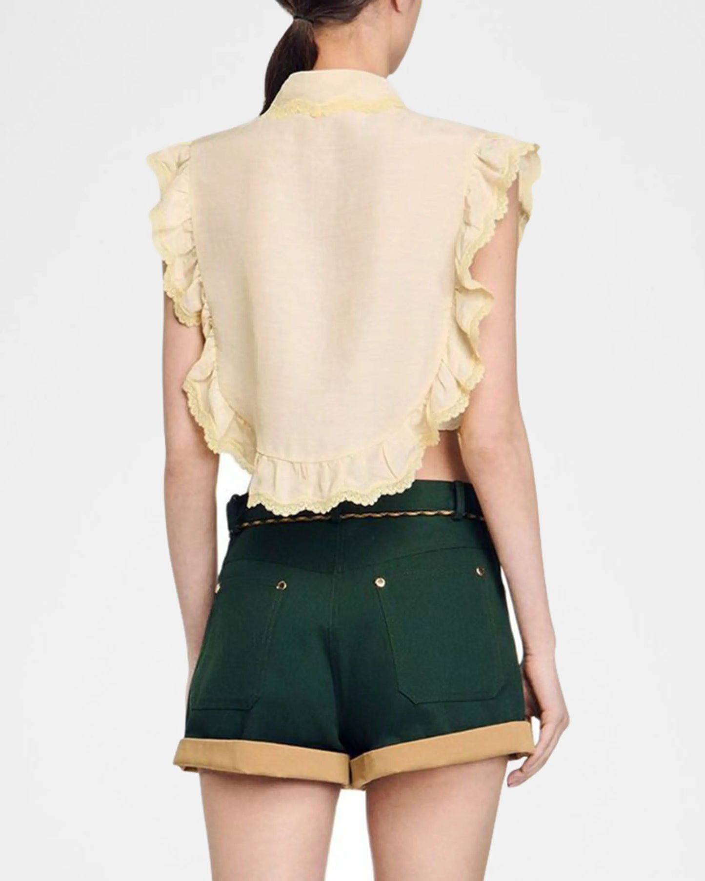 Sicile Sleeveless Button-Front Shirt || Ownara