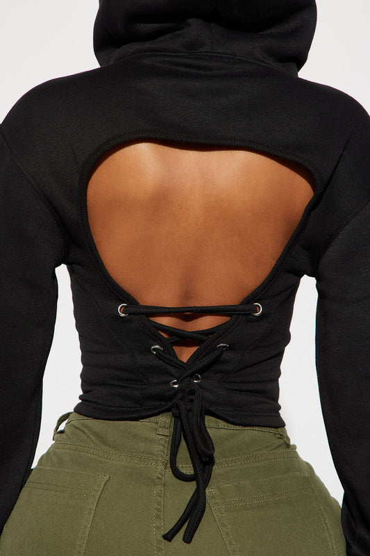 Back laces Lounge Hoodie - Black