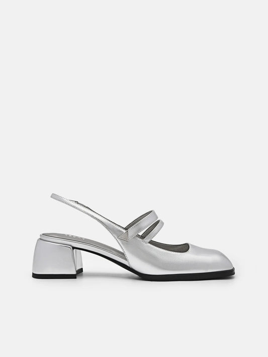 Tria Heel Pumps - Silver
