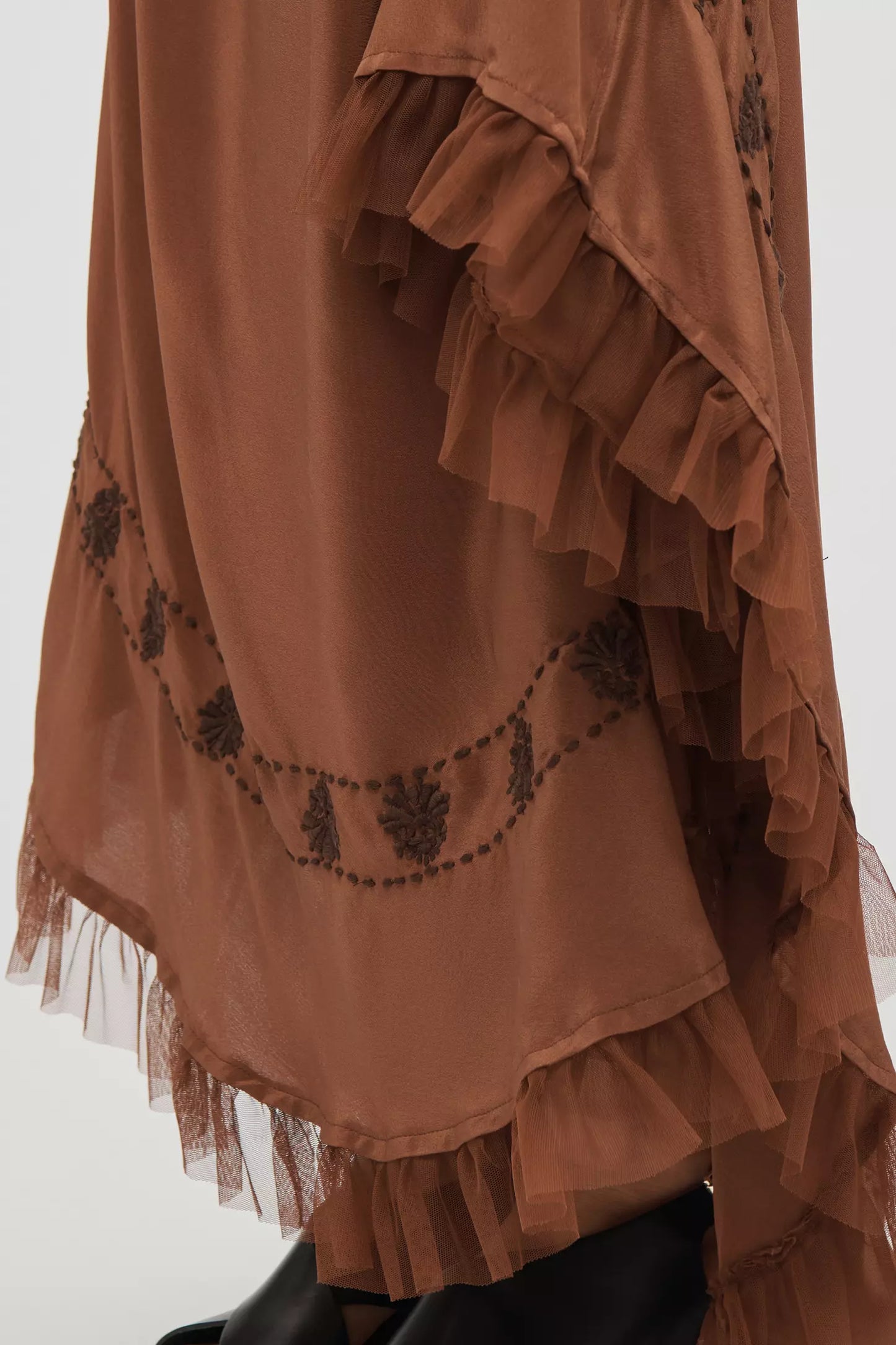 Rudy Fringe Hem Silk Maxi Skirt
