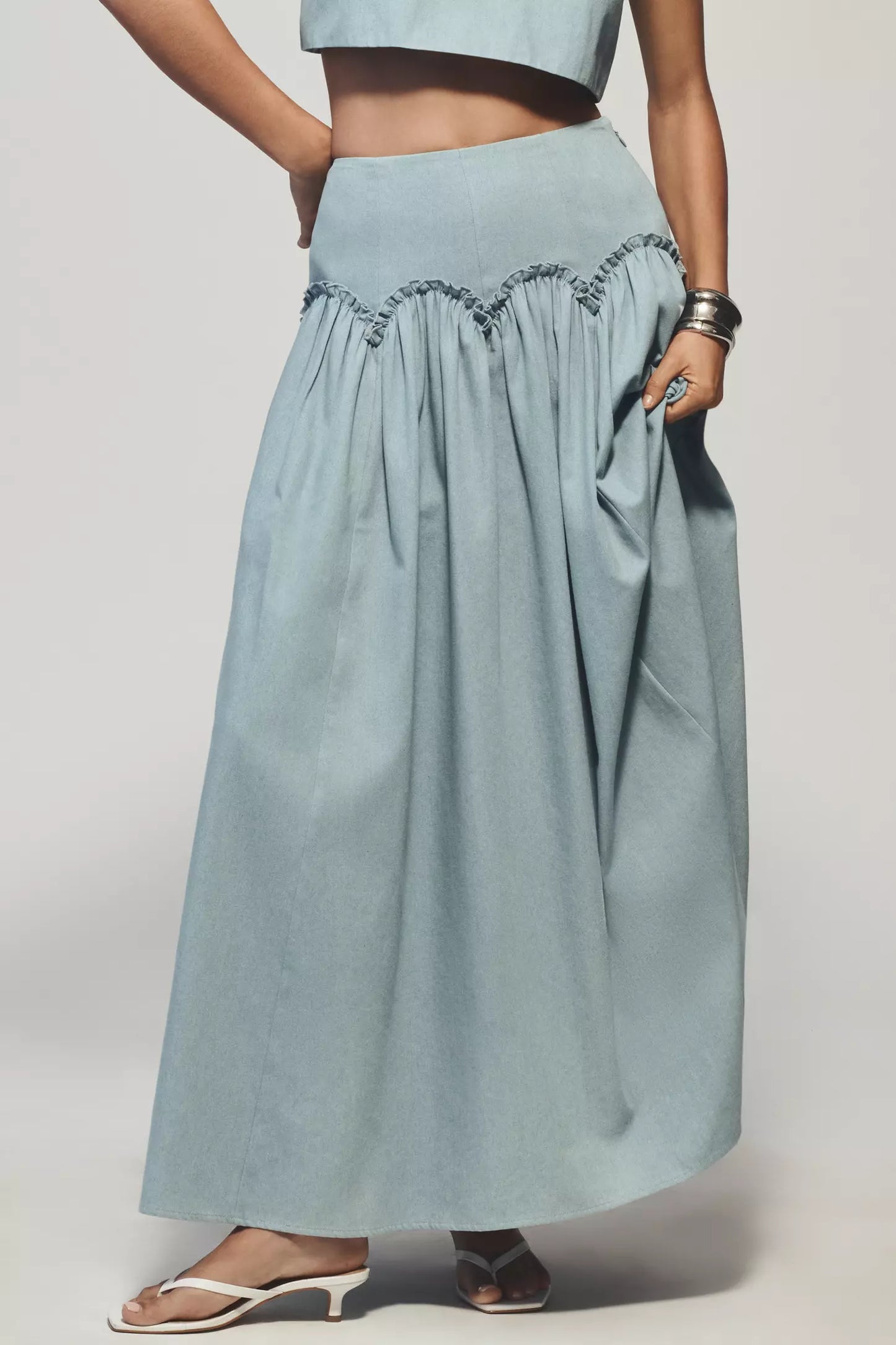 Mare Mare x Ownara Basque-Waist Maxi Skirt