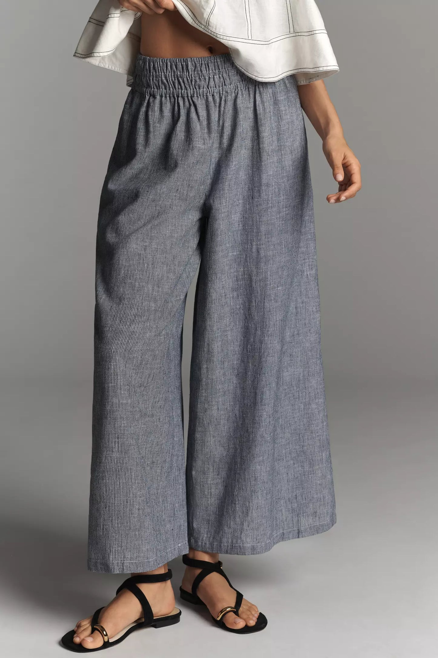 Somerset Striped Linen Blend Pull-On Pants