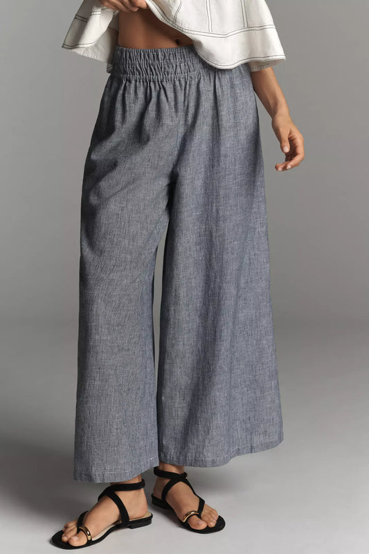 Somerset Striped Linen Blend Pull-On Pants