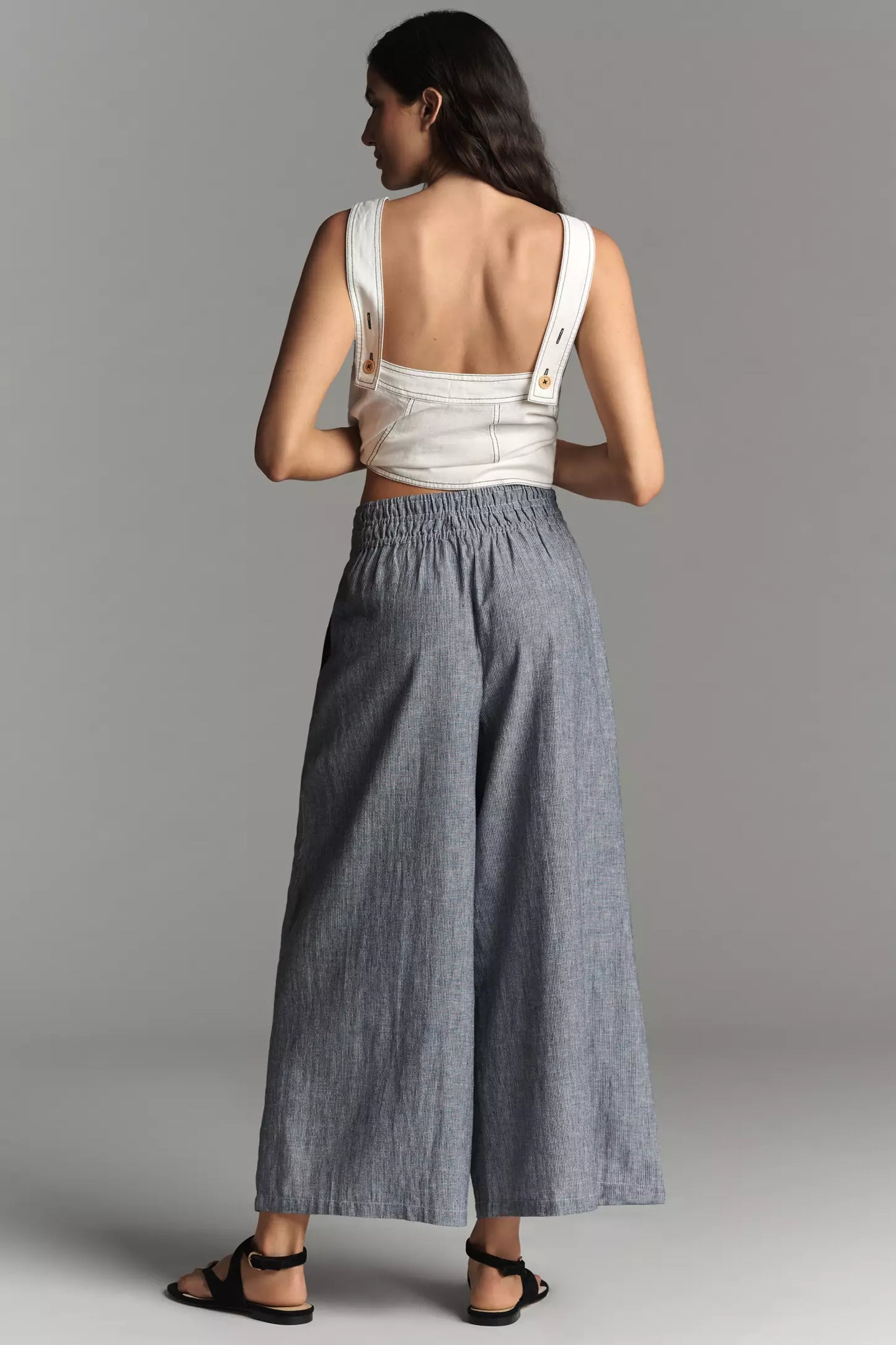 Somerset Striped Linen Blend Pull-On Pants
