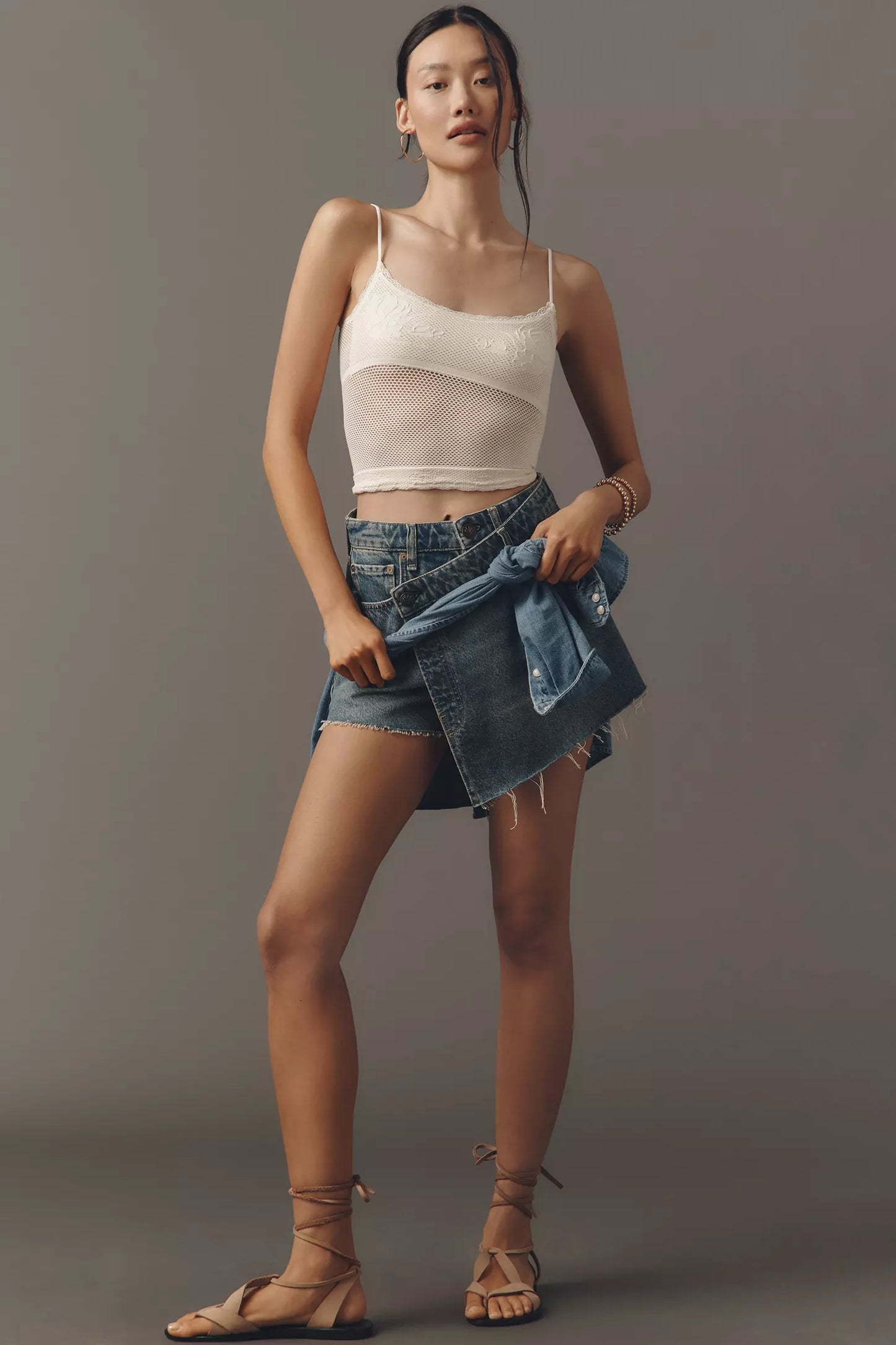 bone Belina Wrap Denim Skirt