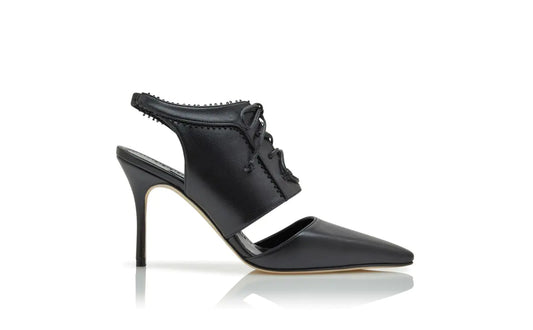 Nappa Leather Lace-Up Pumps
