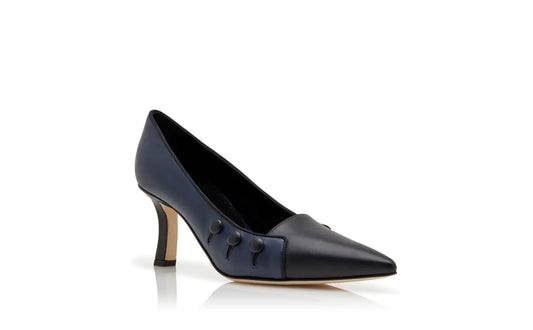 Navy Blue Nappa Leather Pumps
