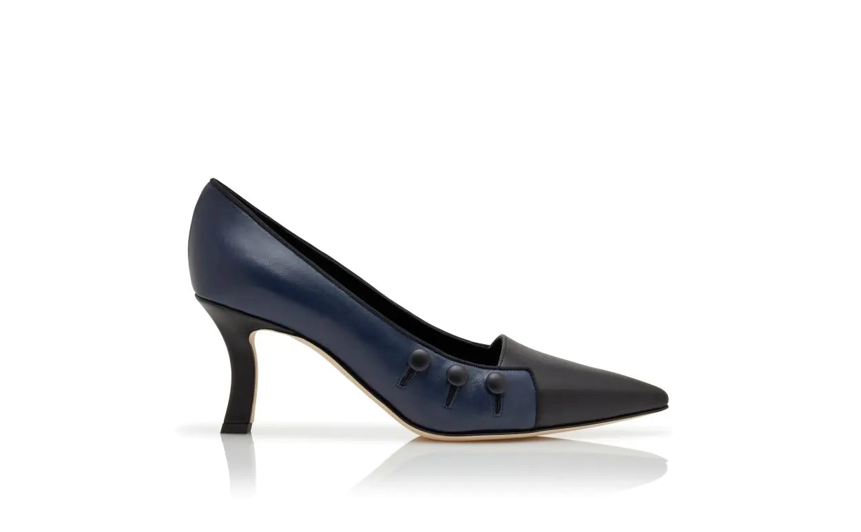 Navy Blue Nappa Leather Pumps