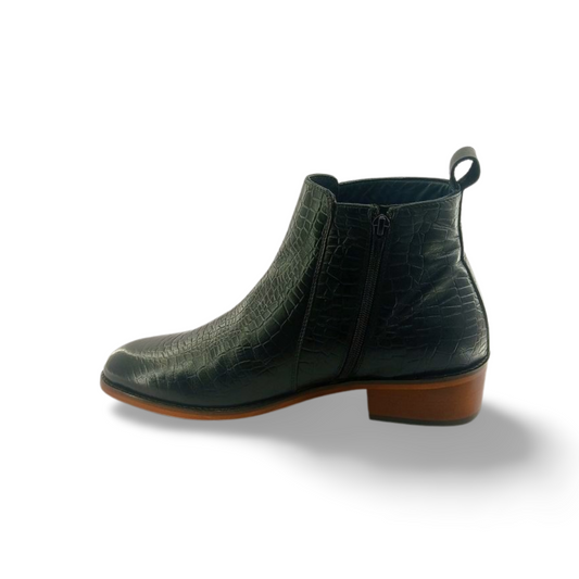Side Zip Snake Leather Chelsy Boot Shoes | D.D.S.H.