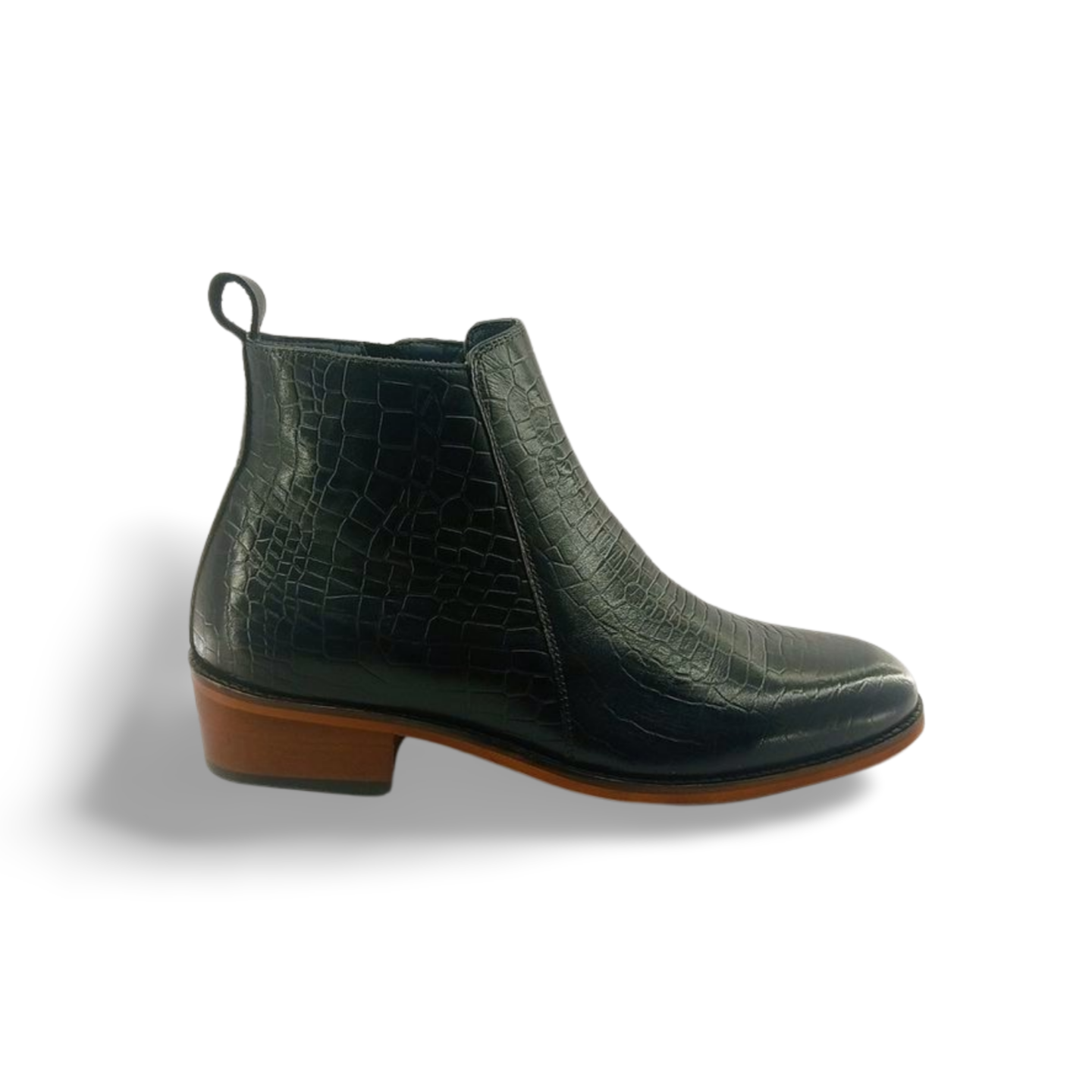 Side Zip Snake Leather Chelsy Boot Shoes | D.D.S.H.