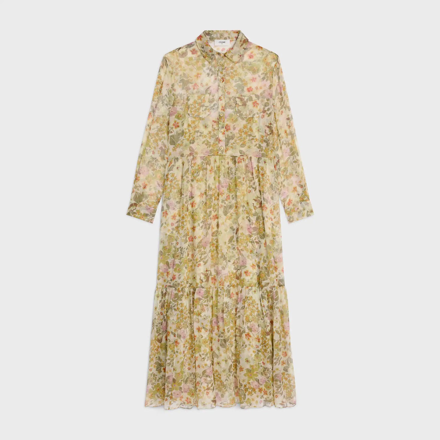 long shirt dress in silk crepon || Ownara