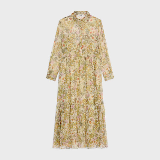long shirt dress in silk crepon || Ownara