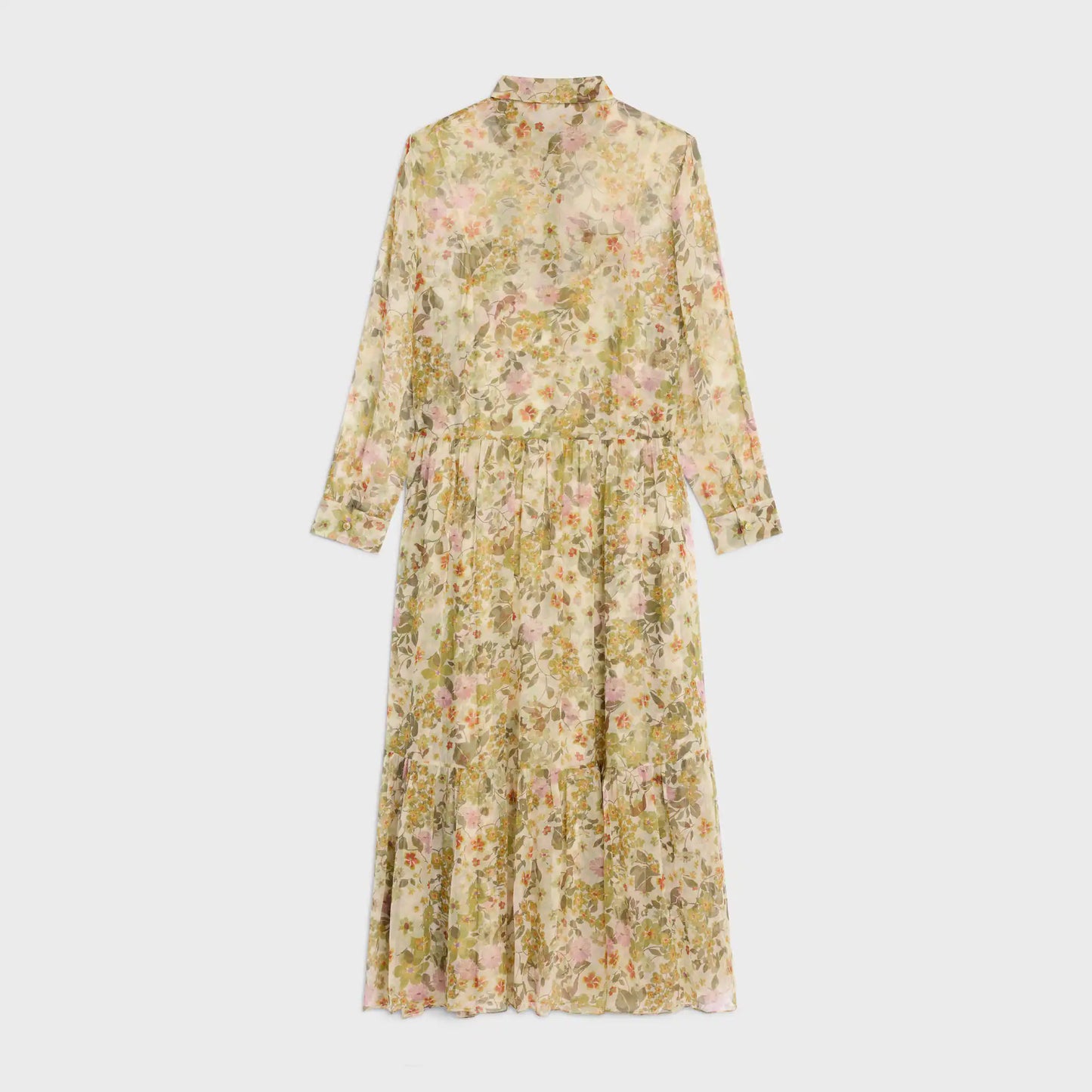 long shirt dress in silk crepon || Ownara