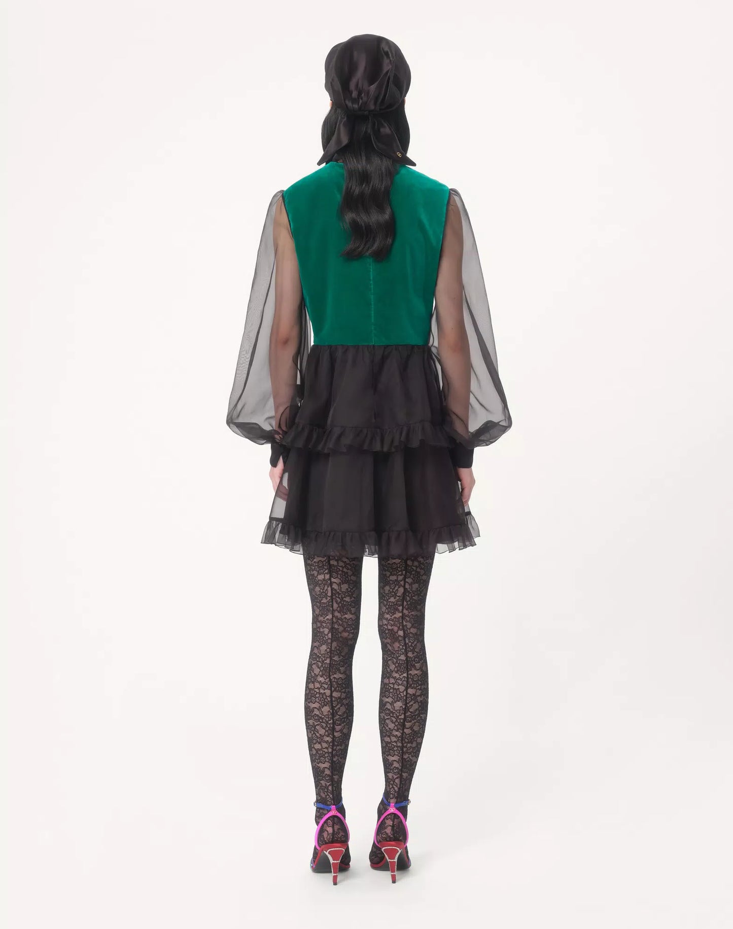 SHORT EMBROIDERED ORGANZA DRESS || Ownara