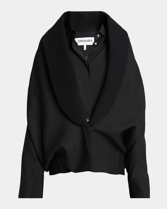 Layered Bomber Jacket with Logo Detail || Ownara