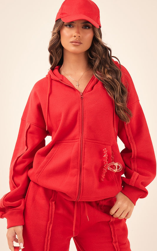 zip-through hoodie