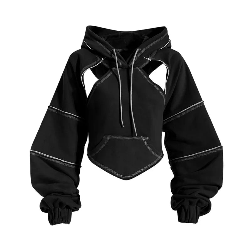 Long Sleeve Hollow Out Hoodies