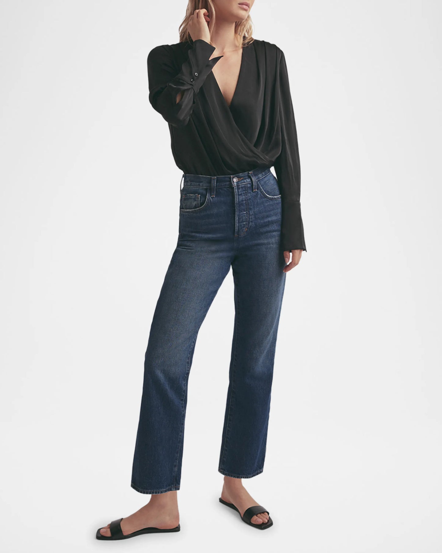 The Date Satin Bodysuit Top || Ownara
