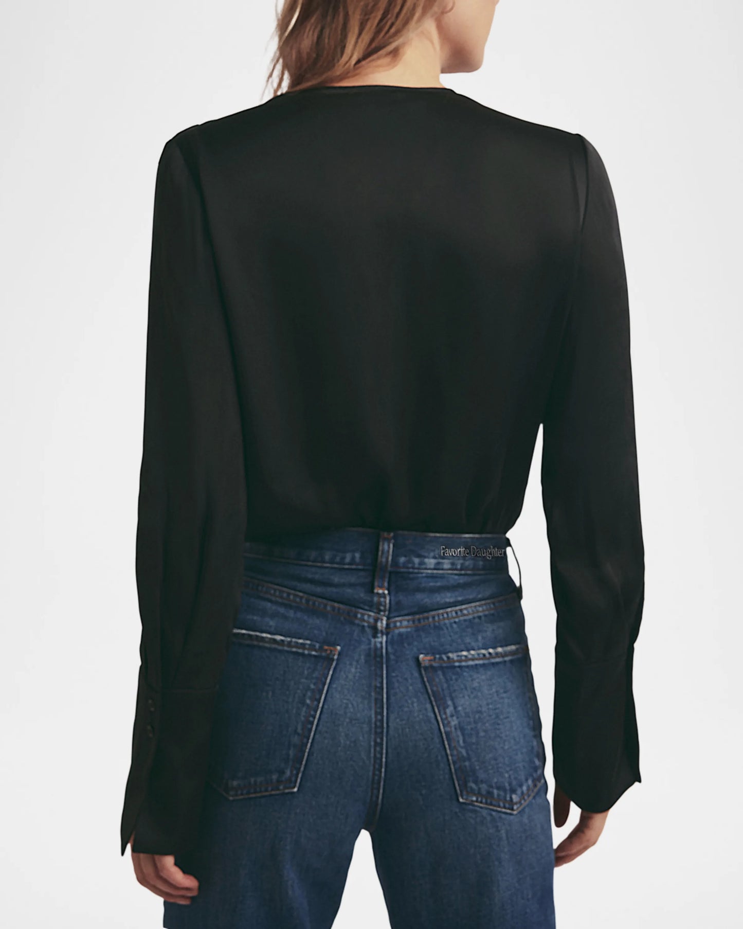 The Date Satin Bodysuit Top || Ownara