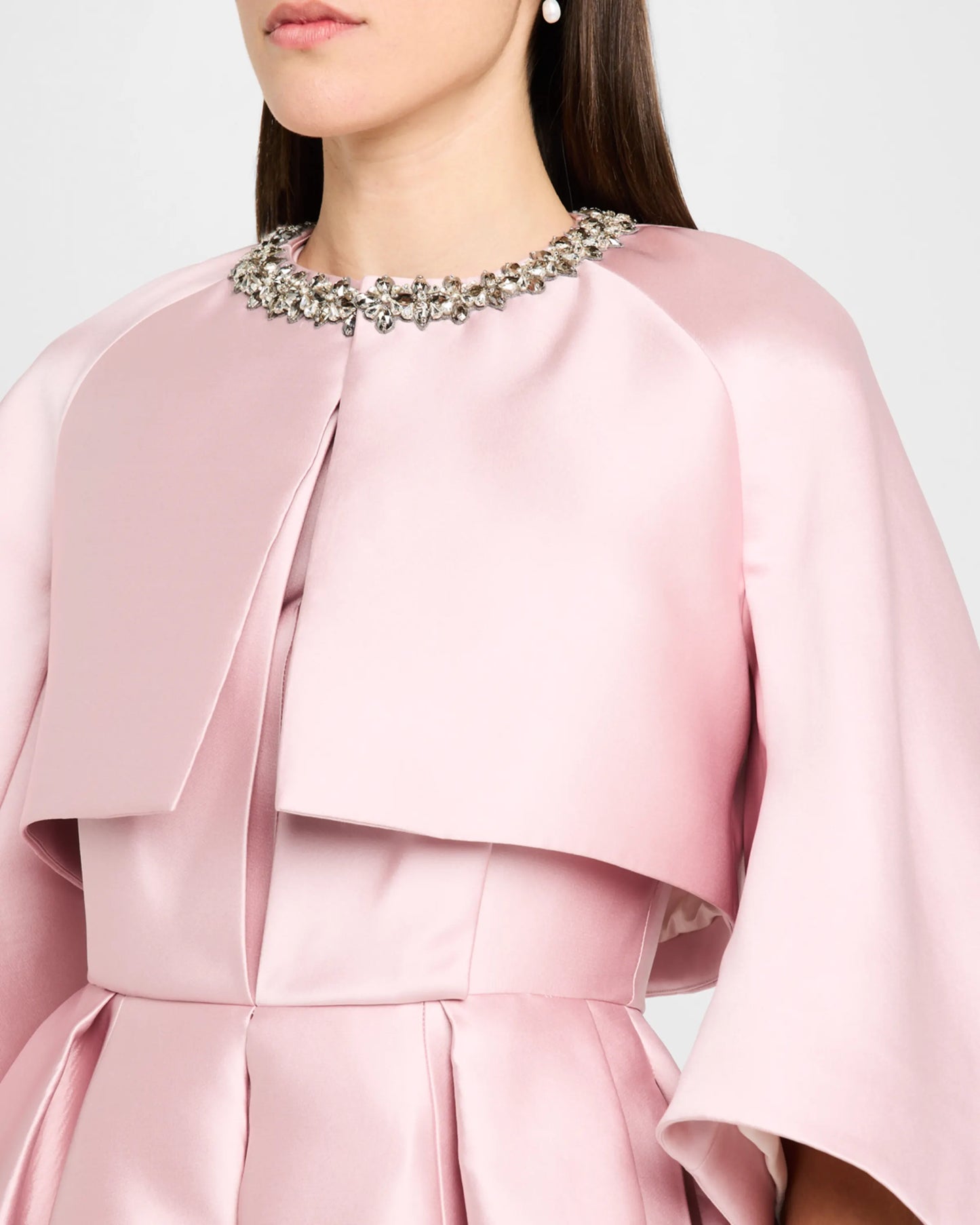 Crystal-Neck Crop Bolero Jacket || Ownara