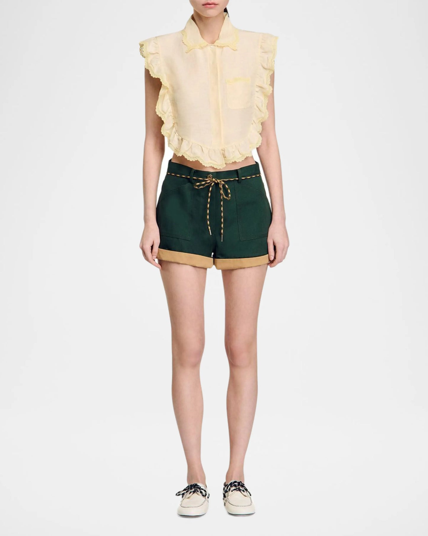 Sicile Sleeveless Button-Front Shirt || Ownara