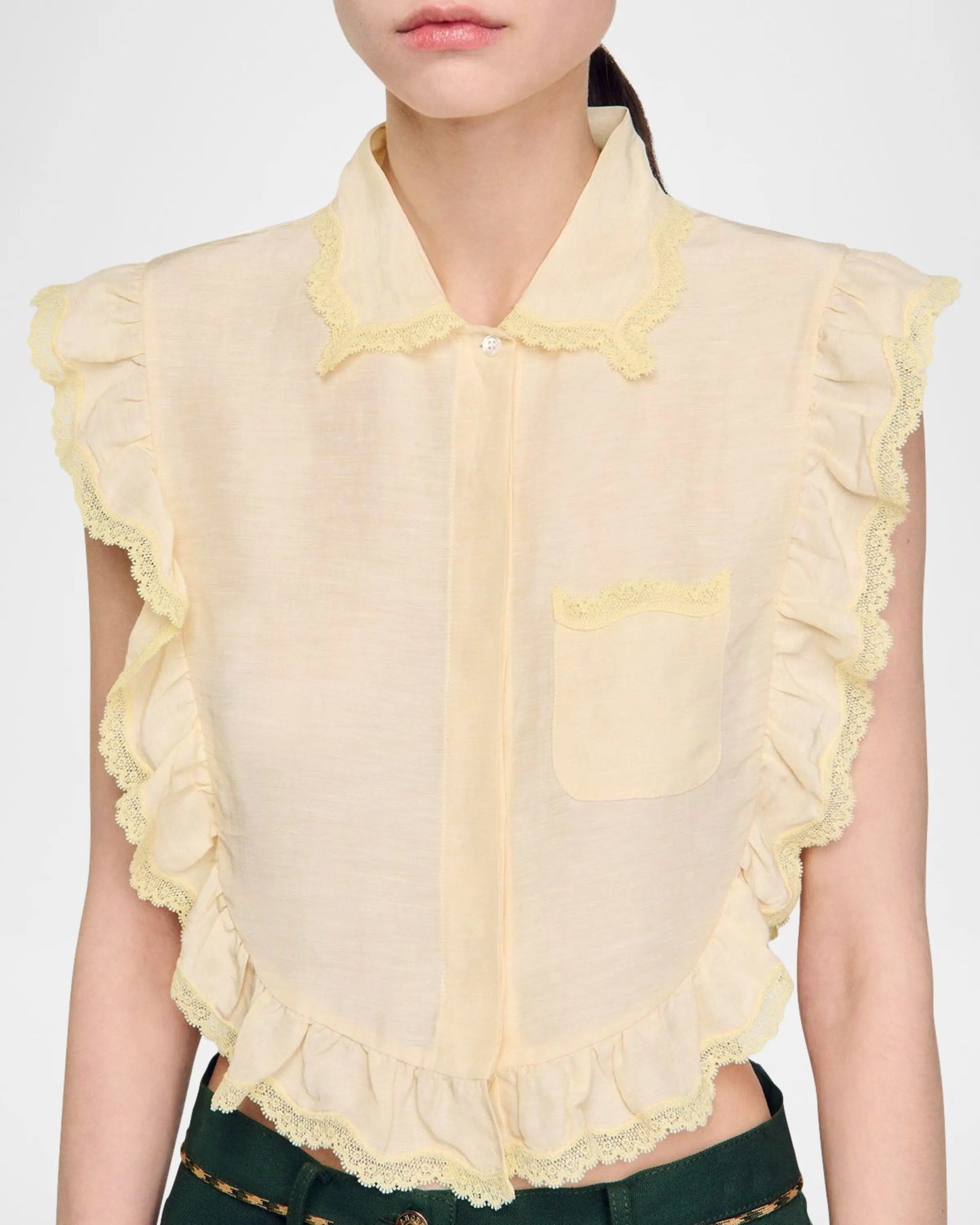 Sicile Sleeveless Button-Front Shirt || Ownara