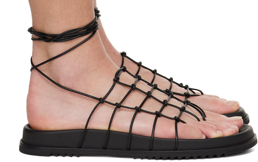 Black Hollywood Web Granola Sandals